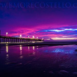 Pre dawn skies over the Jolly Rodger Pier in Topsail Beach North Carolina