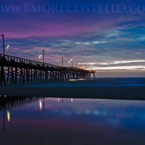 Pre dawn skies over the Jolly Rodger Pier in Topsail Beach North Carolina