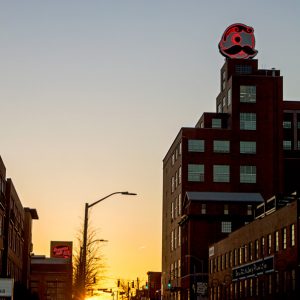 Sunset over the Natty Boh Tower